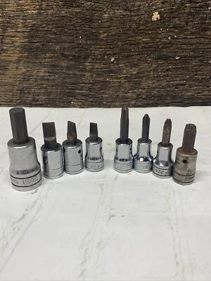 Snap On 3/8"  1/2 Drive Torx Hex Phillips 8pc Socket Driver Mixed Lot of 8 - Image 1 of 4