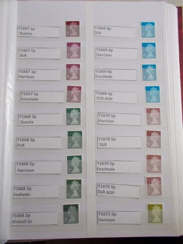 SPECIALISED MACHIN COLLECTION Y1667-Y1745 COMPLETE inc. ALL PRINTINGS 139 Stamps Cover