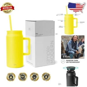 50oz Reusable Stainless Steel Tumbler with Ergonomic Handle & Leak-Resistant Lid - Picture 1 of 9