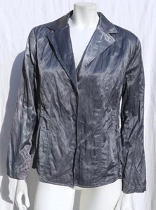 TSD Two Star Dog Women’s Grey Cotton + Metal Peplum Blazer Jacket Top size L - Bild 1 von 6
