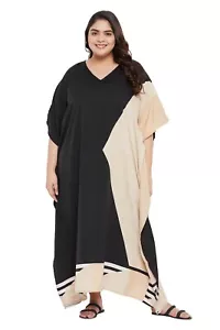 Women Kaftan Dress Long Night Gown Caftan Beach Cover Kimono Sleeves Maxi Dress - Picture 1 of 8