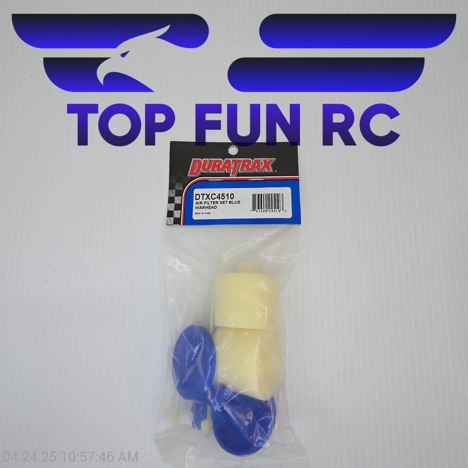 Duratrax RC DTXC4510 Air Filter Set Blue, Warhead - Image 1 of 1