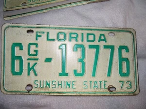 1973 FLORIDA LICENSE PLATE PALM BEACH COUNTY 3/4 TON P/U - Picture 1 of 1
