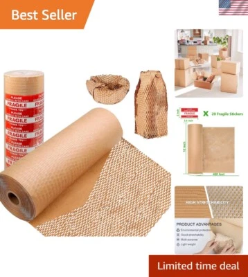 Eco-Friendly Honeycomb Packing Paper Roll 12" x 400' - Biodegradable & Durable - Image 1 of 4
