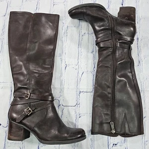 Tommy Hilfiger WOMENS SIZE 6 Gerdie Brown Leather Knee High Riding Boots - Picture 1 of 18
