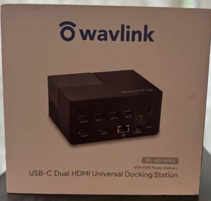 WAVLINK USB 3.0 and USB C Universal Docking Station Dual Monitor 100W Charging - Picture 1 of 6