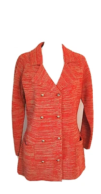 De colección. Chaqueta Delantera Botón Naranja Tejido Pesado Años 70 Completa Moda Talla M Usada Foto 1 de 4