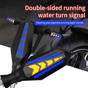 2 pcs LED DRL Turn Signal Light Streamer Indicator Yellow Amber For Motorcycle - Picture 1 of 18
