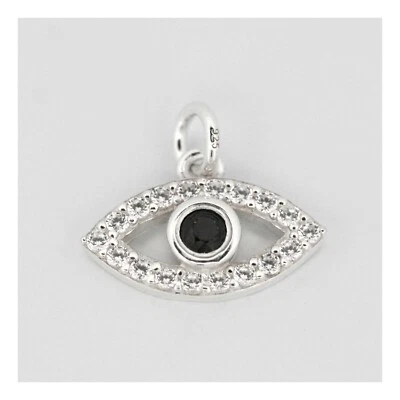 Pequeño mal de ojo con circonita cúbica protección circonita cúbica plata de ley 925 dije Foto 1 de 3