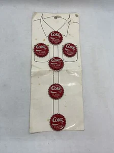 NOS Vintage Coca Cola Classic Button Covers (6) New Original Shirt Card - Picture 1 of 4