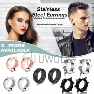 Edelstahl Ohrstecker Magnet Ohr Stecker ohne Piercing Clip On Herren Damen - Bild 1 von 14