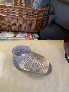 Marked Waterford Heavy Baby Shoe bootie Paperweight In Crystal Gorgeous - Picture 1 of 4