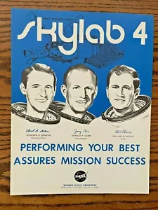 1973 NASA Manned Flight Awareness SKYLAB 4 Mission Success Crew Poster 8,5 x 11 - Bild 1 von 3