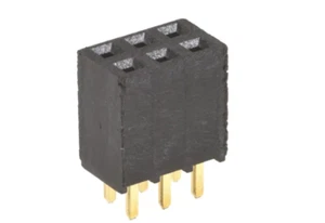 Connecteur femelle pour CI, 6 contacts, 2 rangées, 2.54mm, Traversant, Droit - Picture 1 of 6