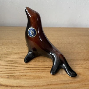 Small Mid Century Porcelain Seal Figure Figurine Ornament With Makers Sticker  - Picture 1 of 7