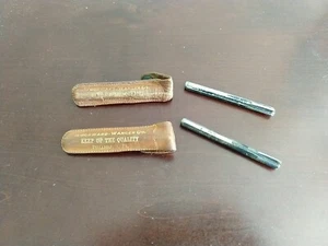 Lot Of Two Woodward Wanger Vintage Drill Bits In Leather Case - Picture 1 of 7