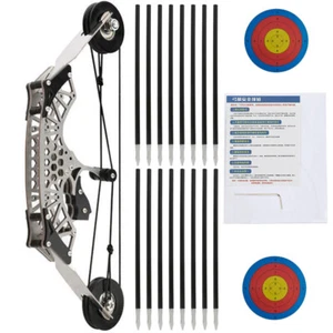 8.6" Mini Compound Bow Kit Archery Toy Arrows Target Shooting Children Gift Bow - Picture 1 of 18