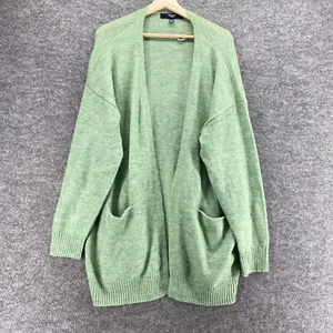 Vero Moda Cardigan Women 1X Plus Green Knit Alpaca Open Front Long Sleeve Casual - Picture 1 of 9