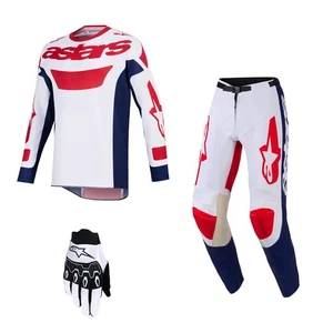 Alpinestars MX Combo Manguera Camisa Corredor Riway Rojo Azul Motocross Conjunto Fullbore - Imagen 1 de 4
