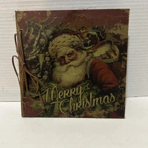 Merry Christmas Vintage Nostalgic Santa Claus Scrapbook Book Keepsake Felt - Picture 1 of 3