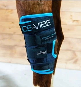 HORSEWARE IRELAND Ice-Vibe Black/Aqua Hock Wrap Boot (DBHK71-KDA0-FU) - Picture 1 of 2