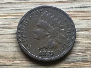Centavo cabeza india 1879 pequeño con detalle nítido - Imagen 1 de 2