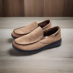 🔥Merrell Mens Size 8.5 Otter Corduroy Tan Slip On Loafer Slipper Faux Fur Lined - Picture 1 of 7