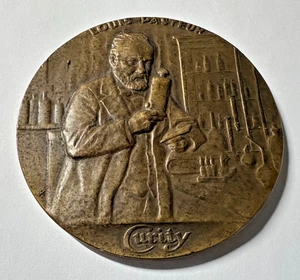 LOUIS PASTEUR "CURITY" LARGE BRONZE MEDAL - Picture 1 of 8