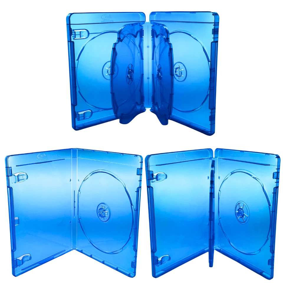 1-100 Blu-ray Hüllen Box 7mm 11mm 14mm für 1 / 2 / 3 / 4 / 6 BD / CD / DVD blau - Bild 1 von 4