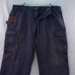 Wrangler Riggs Workwear Men's Navy Blue Cargo Pants Size 38x30 Cotton Utility - Picture 1 of 8