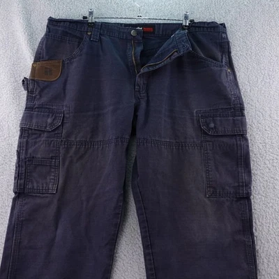 Wrangler Riggs Workwear Men's Navy Blue Cargo Pants Size 38x30 Cotton Utility - Image 1 of 4