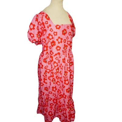 Disney Minnie Mouse Pink Floral Puff Sleeve Dress – Women’s 3X - Image 1 of 4