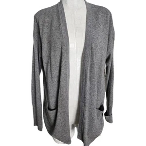 C&C California Medium Sweater Cardigan Gray Open Front Knit Womens Classic - Picture 1 of 10