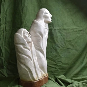 Ted Creepingbear, Jr. Signed Sculpture "Two Arapahoes" Native American Art - Picture 1 of 13