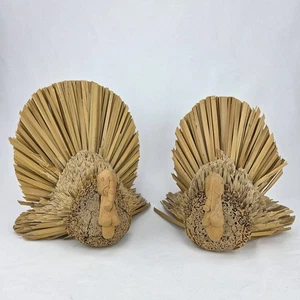 Vintage Stroh Truthahn, Handarbeit, gewebte Maishülse/Stiele Erntedankfest siehe Bilder - Bild 1 von 16