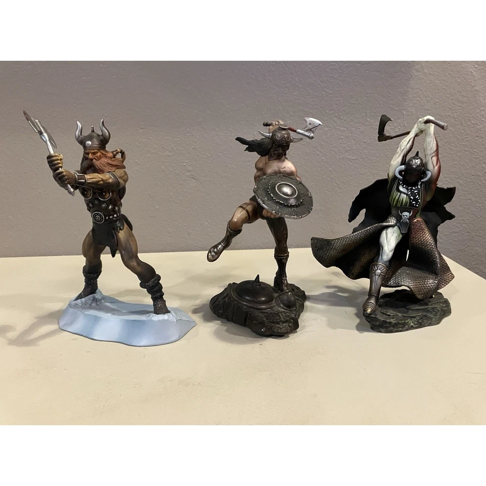 FRANK FRAZETTA Lote de 3 Figuras de Artista Maestro Hun Death Dealer 1998 1999 Foto 1 de 4