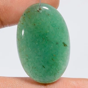 Natural Green Aventurine Oval Cabochon Drilled Gemstone 32 Ct 30X19X5 mm A-35098 - Picture 1 of 2
