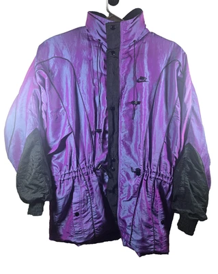 Vintage Nike Flight Jacket XL, 90s Iridescent Purple, Rare Lined Unisex Coat - Image 1 of 4