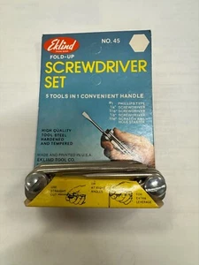 Eklind Fold-Up Screwdriver Set - 5 Tools in 1 No. 45 Vintage - Picture 1 of 1
