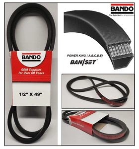 BANDO POWER KING REPLACEMENT BELT FOR ENCORE PUMP ZP 583385 / 1/2"x49" - Picture 1 of 10