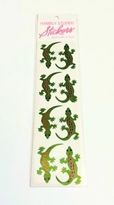 NUEVO Vintage Hambly Studios “Retro Gecko Lizard” Mylar 12 Pegatinas 1 Hoja - Imagen 1 de 3
