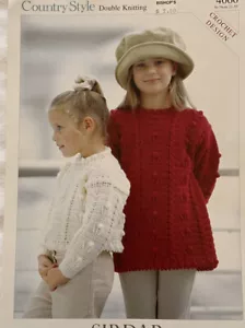 SIRDAR Girls Chrochet Design Sweaters Patterns #4066 Size 1-10 years - Picture 1 of 1