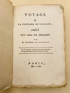 Voyage à la fontaine de Vaucluse - M. D'Jcher de Villefort - 1809 - Foto 1 di 9