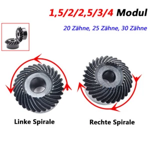 Linke / Rechte Spiral Kegelräder Modul 1.5,2,3,4 90° 1: 1 Paarung 20/25/30 Zähne - Bild 1 von 8