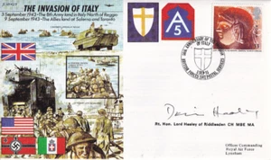 1993 50th Anniversary Invasion of Italy Dennis Healey signed cover WWII - Picture 1 of 1