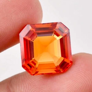 10x10 MM Natural Fanta Orange Ceylon Sapphire Square Loose Gemstone Certified - Picture 1 of 6