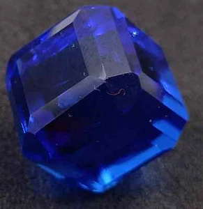 44.55 CT BLUE SAPPHIRE CUBE LAB-CREATED TRANSPARENT LOOSE GEMSTONE - Picture 1 of 5