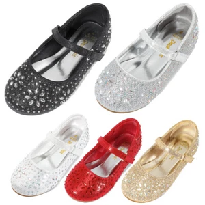 Baby Girls Flat Shoes Mary Jane Shoes Ballerina Flats Shoes Wedding Shoes - Picture 1 of 17
