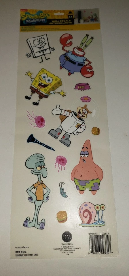 RoomMates Spongebob Squarepants Wall Decals Stickers (28) Nickelodeon Rmk4349ss