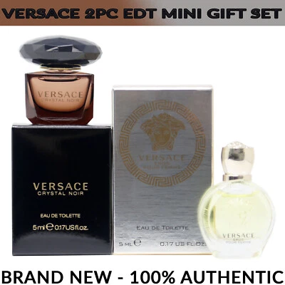2pc Mini Gift Set Versace Crystal Noir EDT 5ml and Eros Women EDT 5ml, Brand NEW - Image 1 of 2